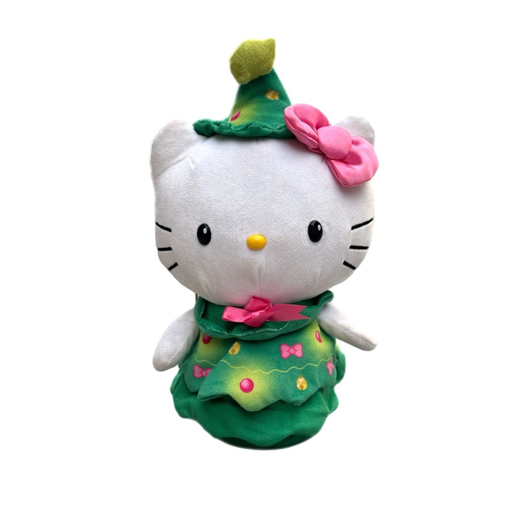 Sanrio Hello Kitty Christmas Tree Spinning Animated Plush Light Sound music EUC